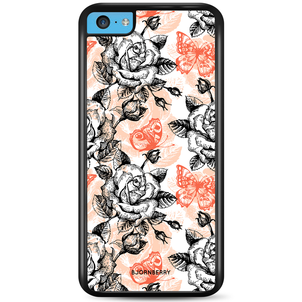 iPhone 5C Case - Roses & Butterflies