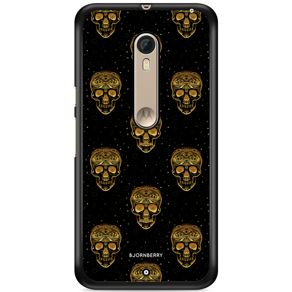 Moto X Style Case - Gold Skulls