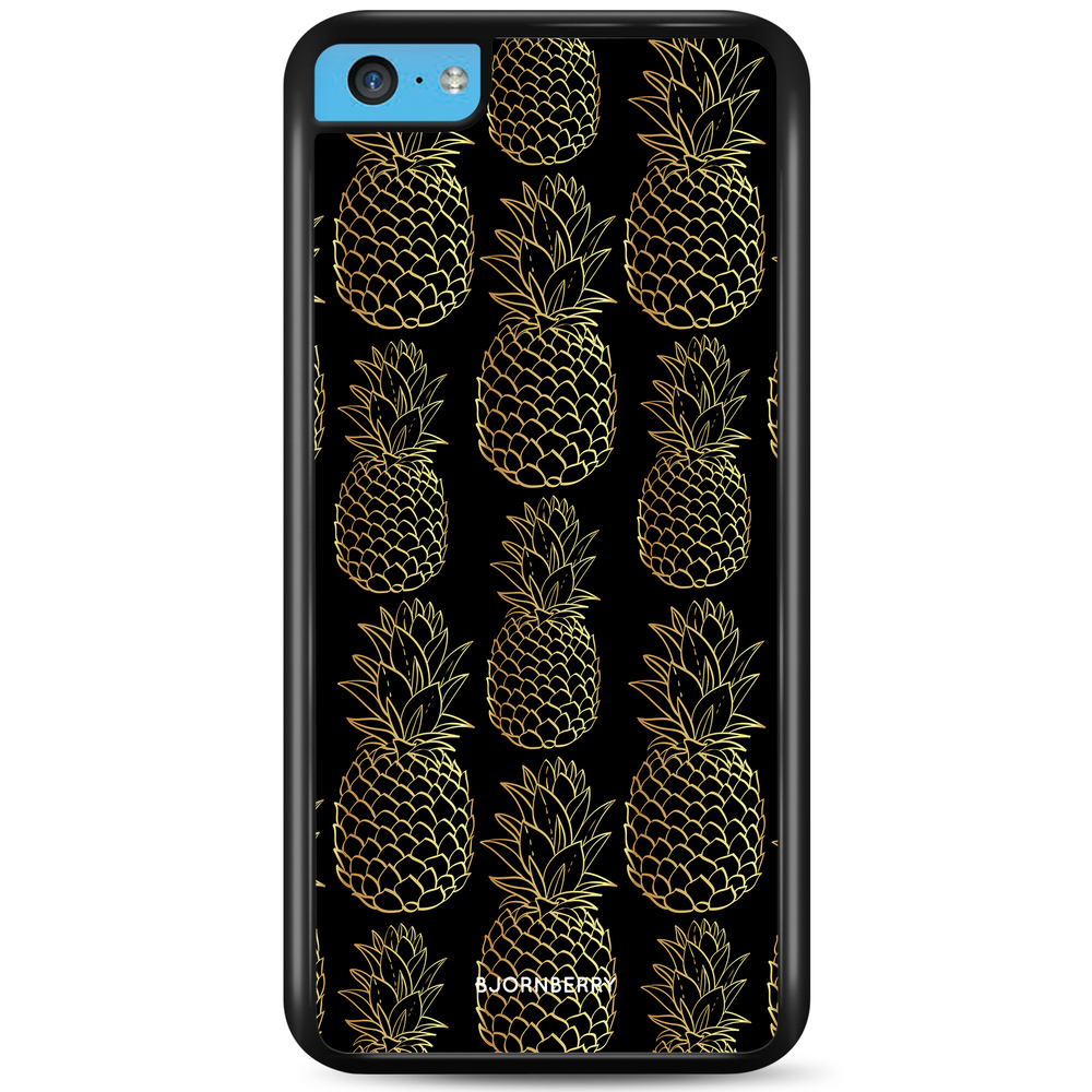 iPhone 5C Case - Gold Pineapples