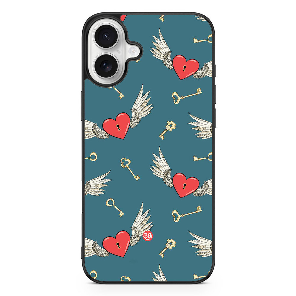 iPhone 16 Plus Case - Hearts and Wings