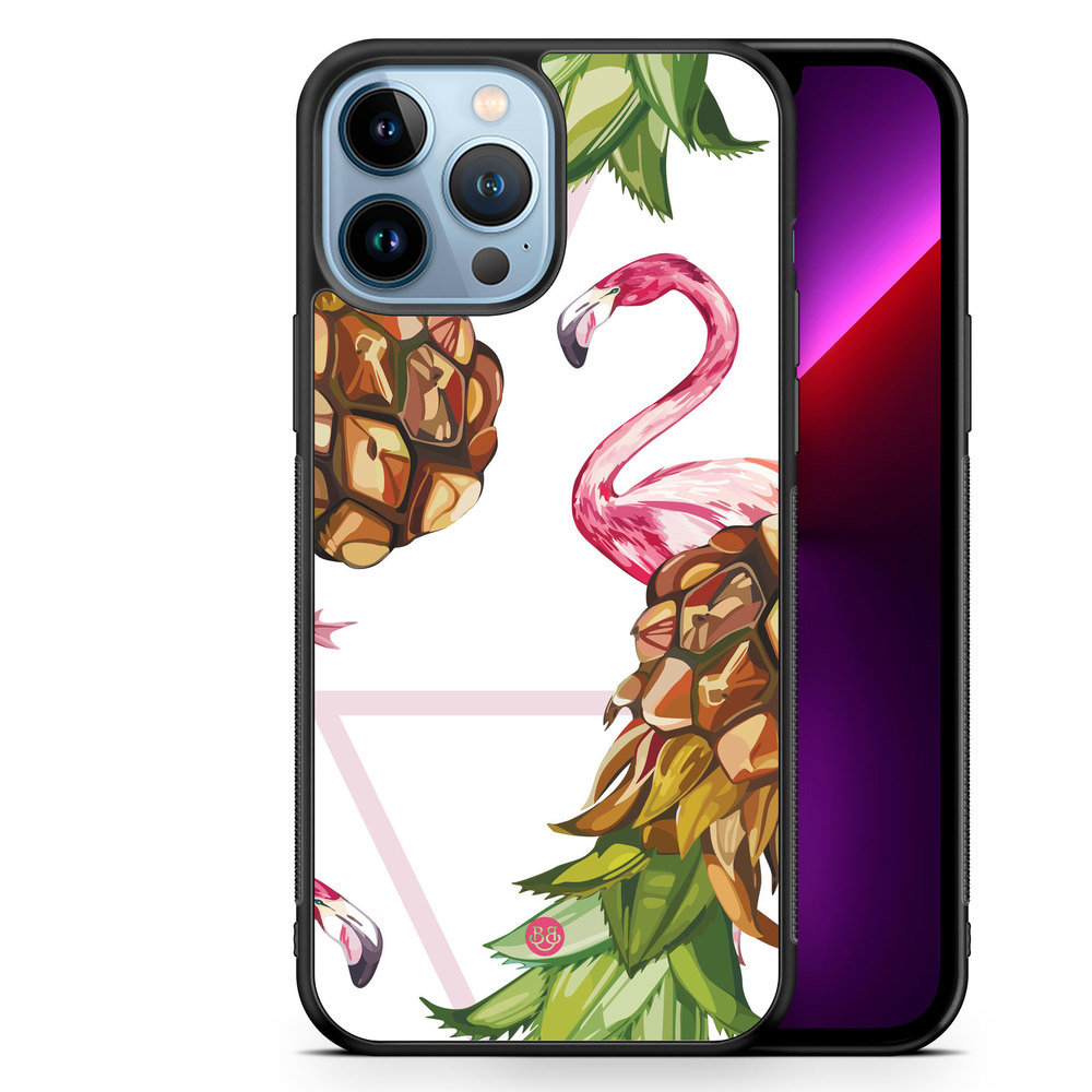 iPhone 13 Pro Max Case - Pineapple & Flamingo