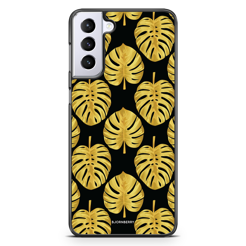 Samsung Galaxy S21 Plus Case - Gold Monstera