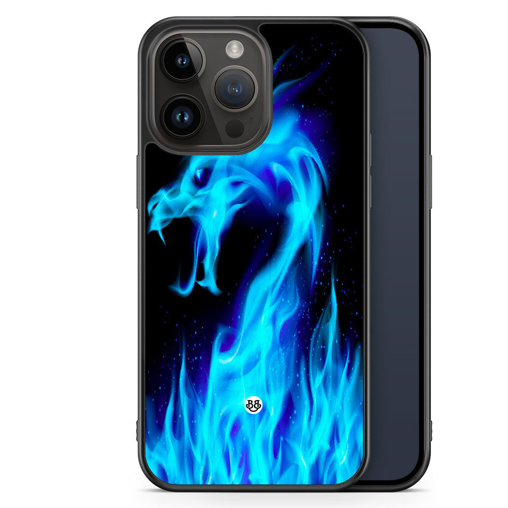iPhone 14 Pro Max Case - Blue Flames Dragon
