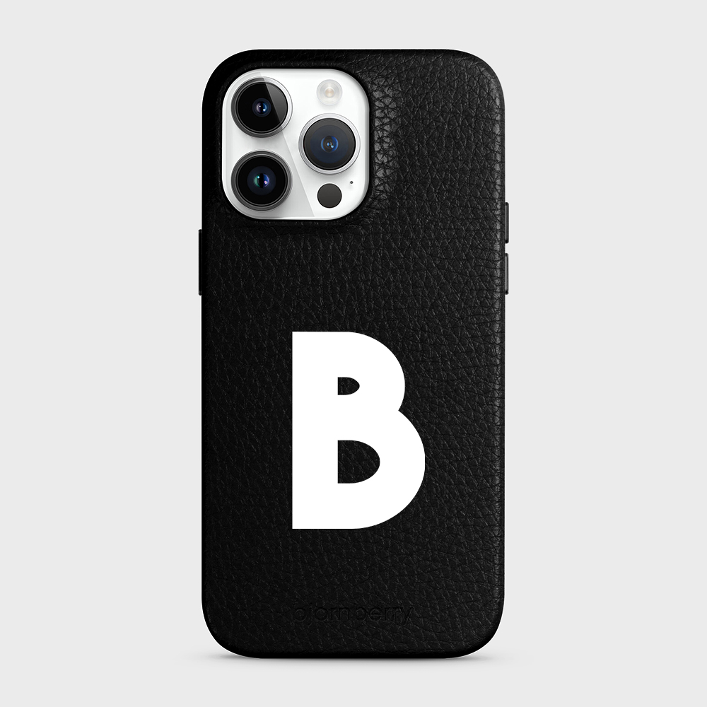 iPhone 15 Pro Max Personalised Leather Case - Initial - 35