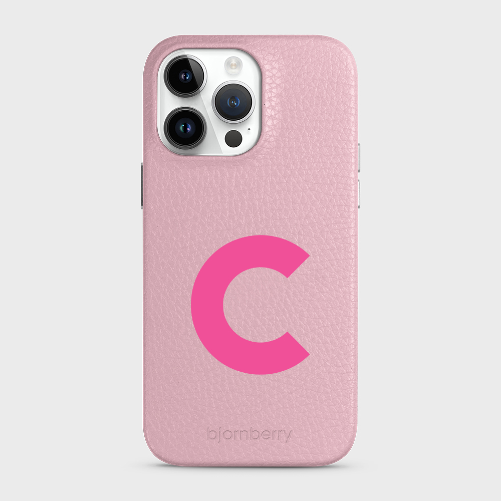 iPhone 15 Pro Max Personalised Leather Case - Initial - 24