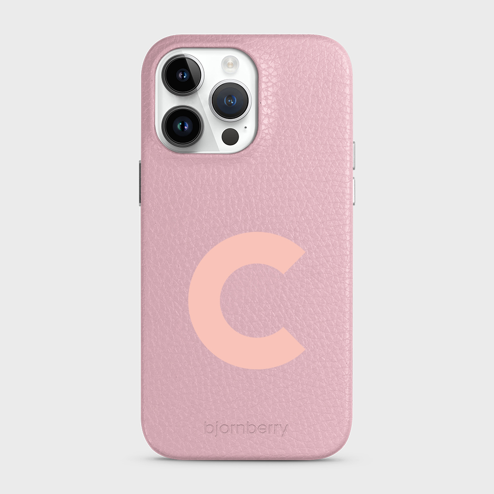 iPhone 15 Pro Max Personalised Leather Case - Initial - 26