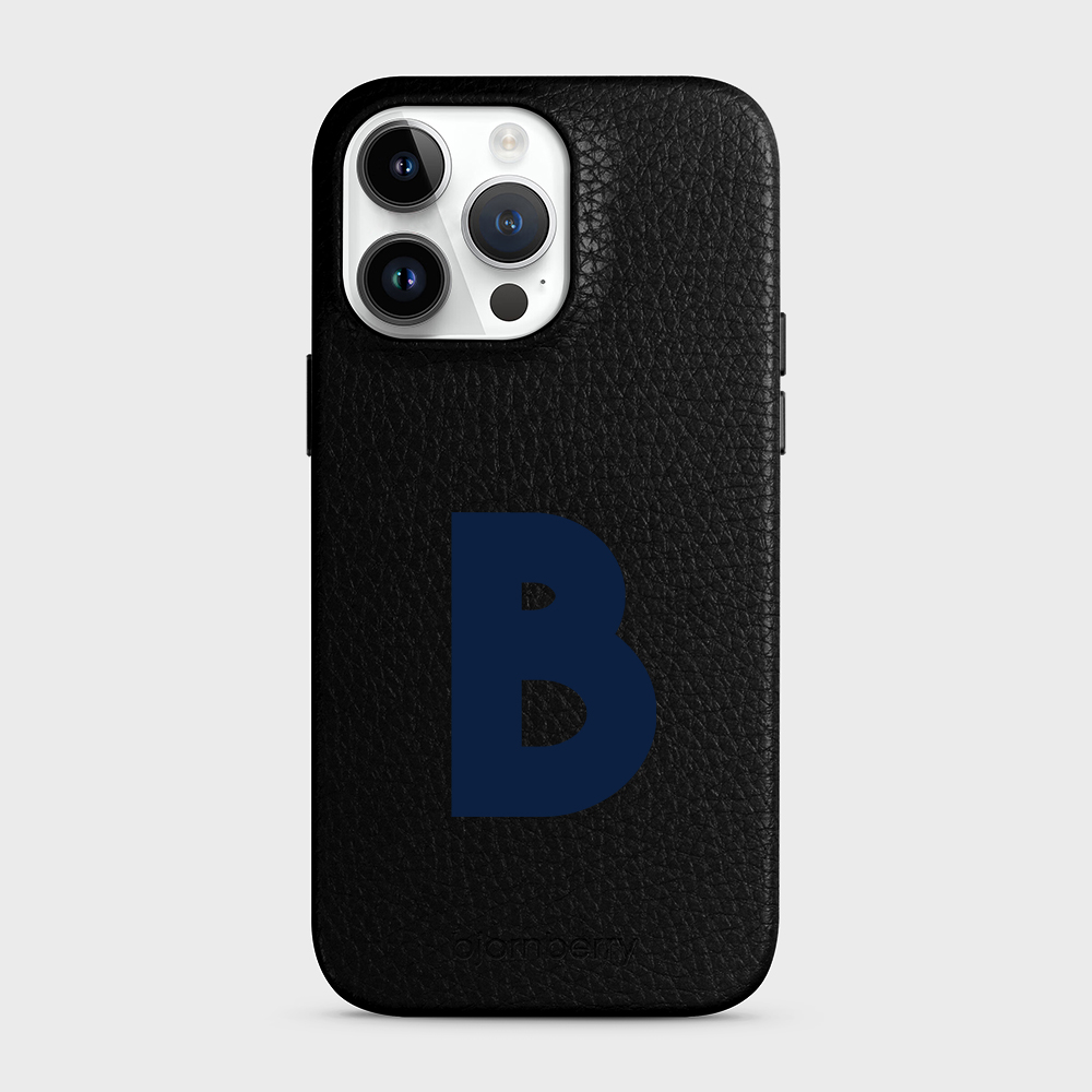 iPhone 15 Pro Max Personalised Leather Case - Initial - 29