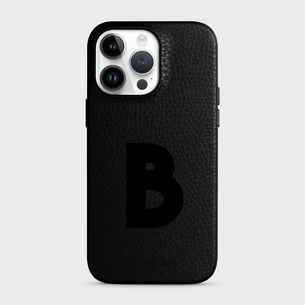 iPhone 15 Pro Max Personalised Leather Case - Initial - 34