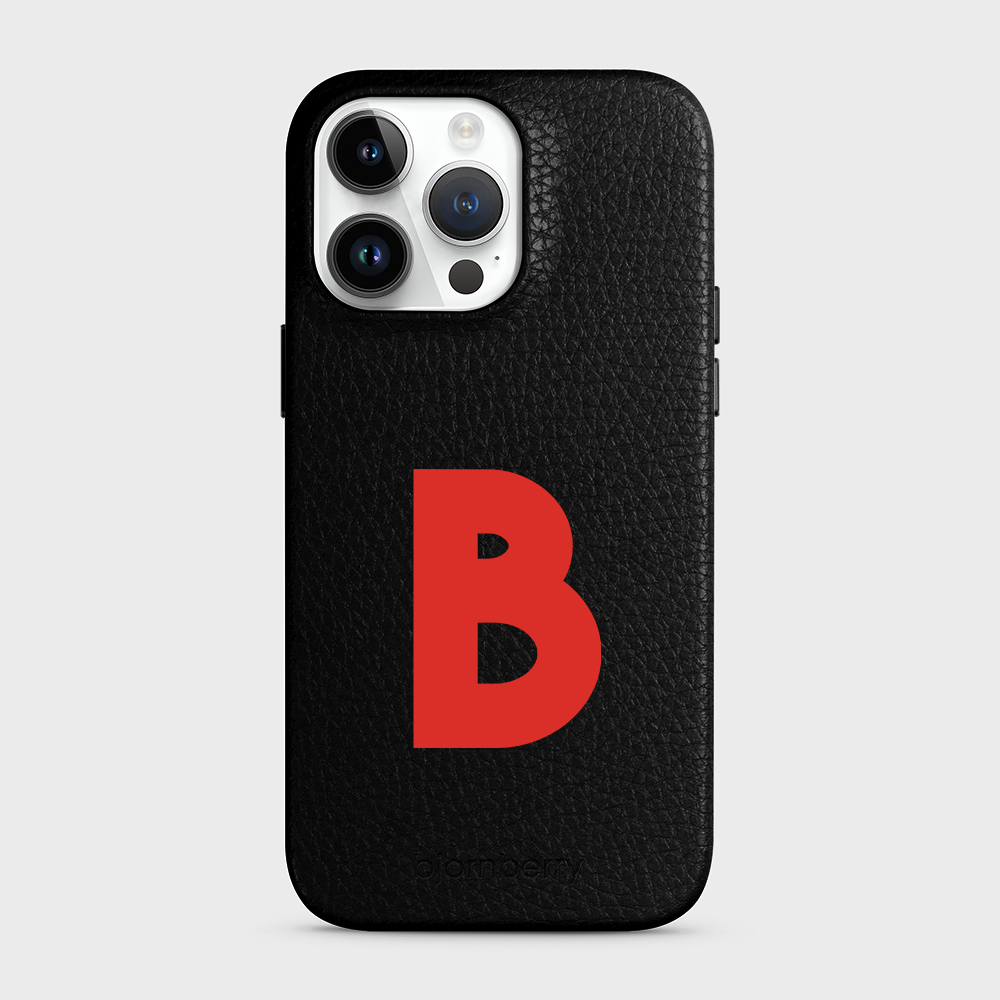 iPhone 15 Pro Max Personalised Leather Case - Initial - 32