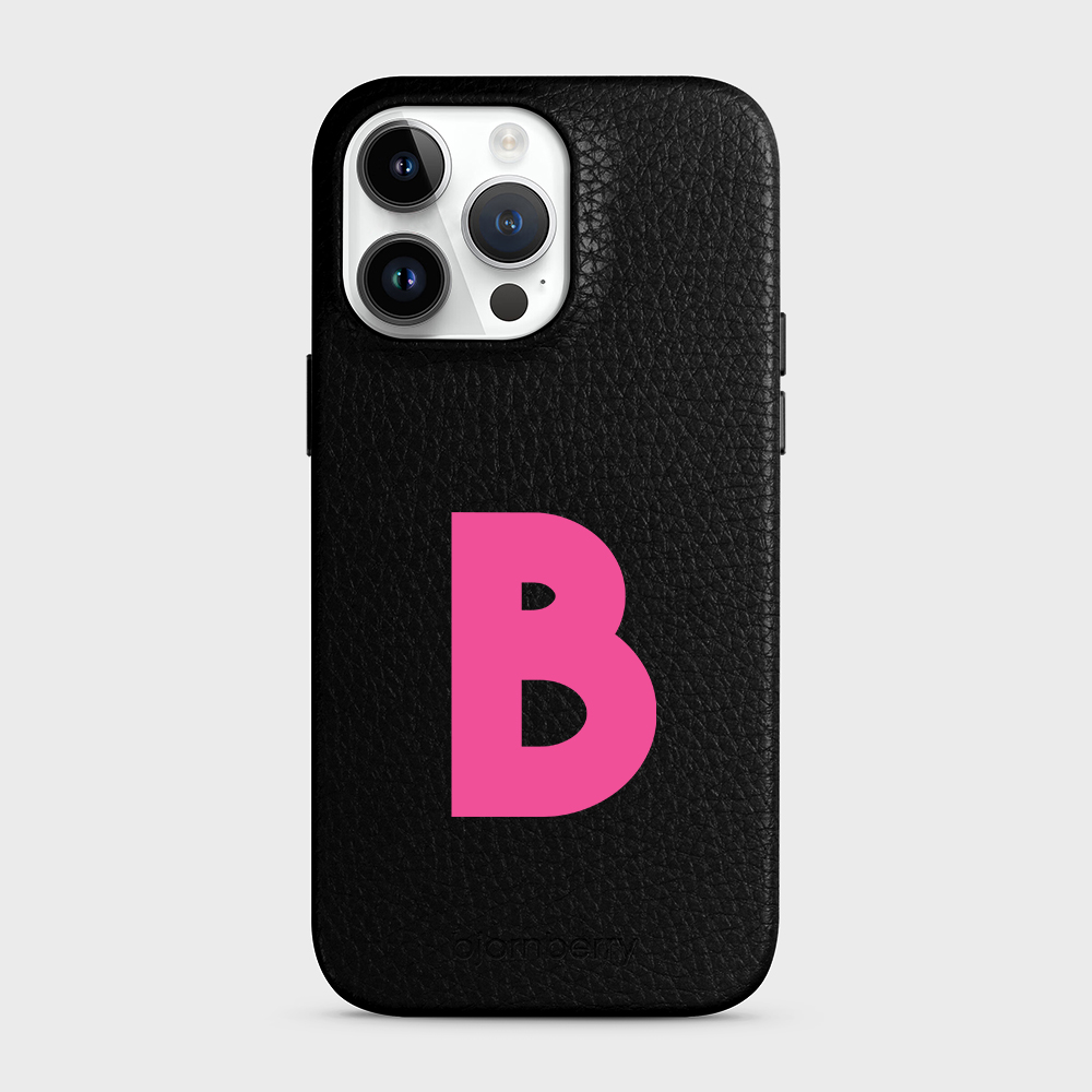iPhone 15 Pro Max Personalised Leather Case - Initial - 31