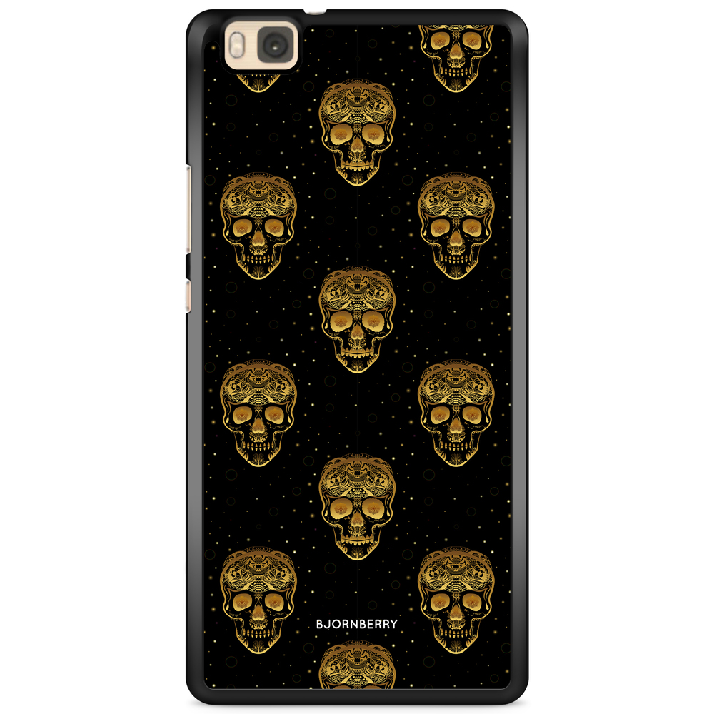 Huawei P8 Lite Case - Gold Skulls