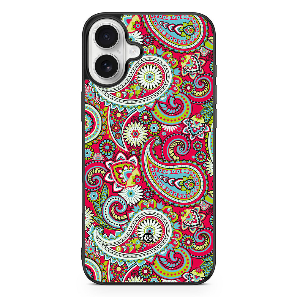 iPhone 16 Plus Case - Röd Paisley