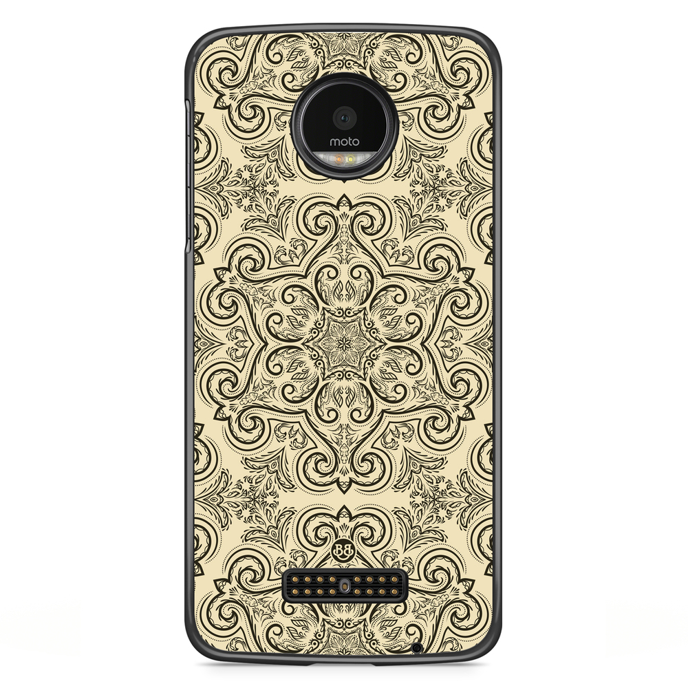 Moto Z2 Play Case - Beige Retro Pattern
