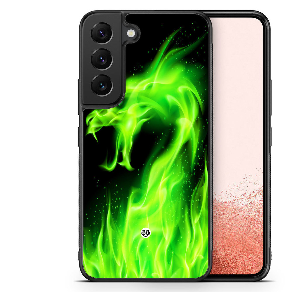 Samsung Galaxy S22 Plus 5G Case - Green Flames Dragon