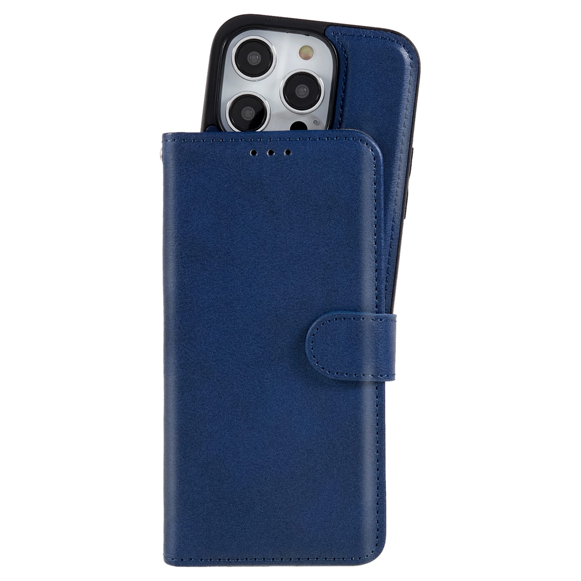 iPhone 14 Pro Max Magnet Wallet Case - Navy Blue