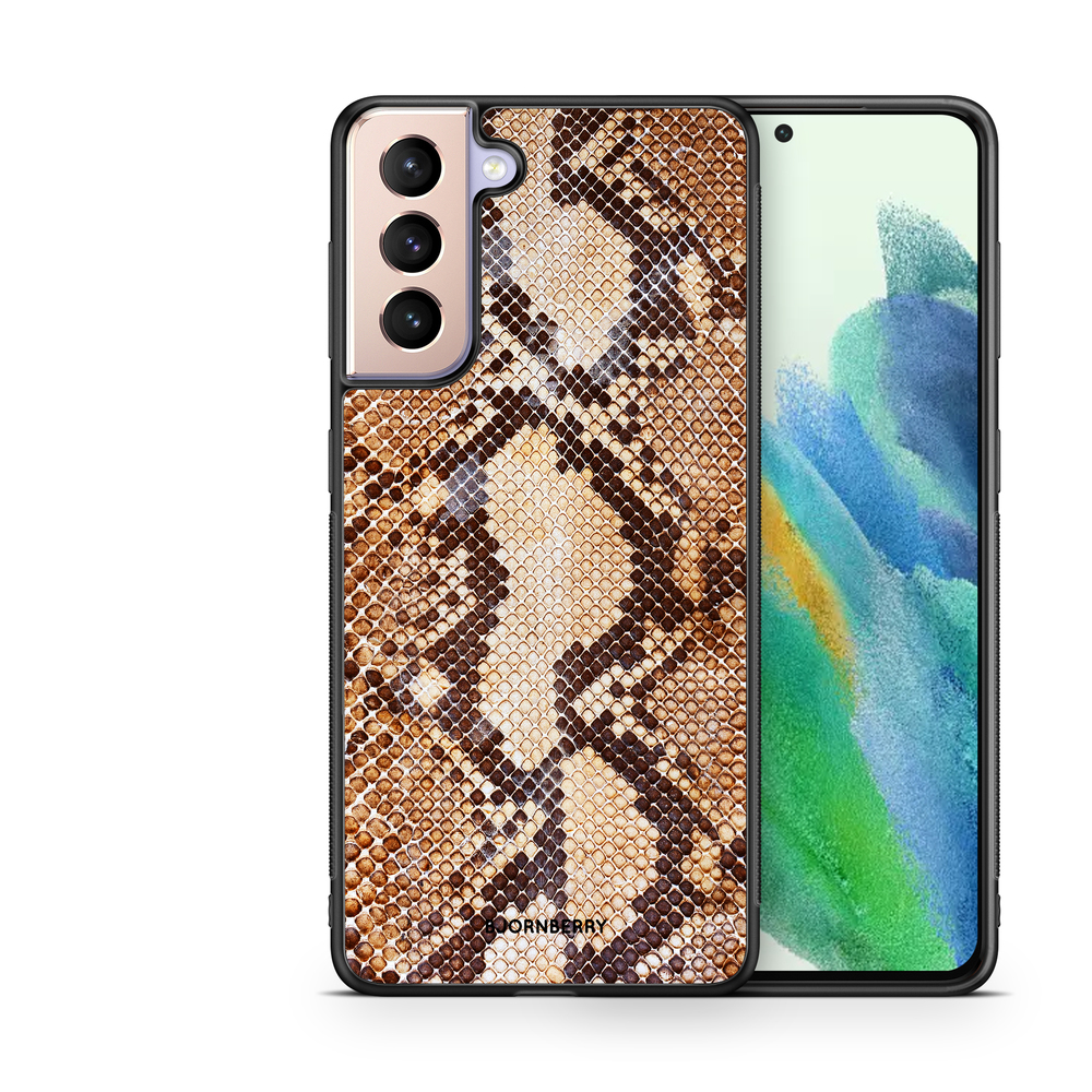 Samsung Galaxy S21 FE 5G Skal - Brun Ormskinn | Mobilskal & Mobilfodral BJORNBERRY