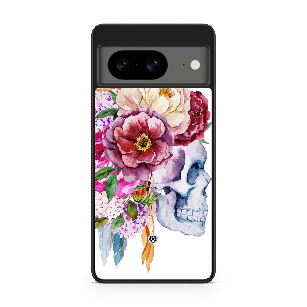 Google Pixel 8 Case - Skull & Flowers