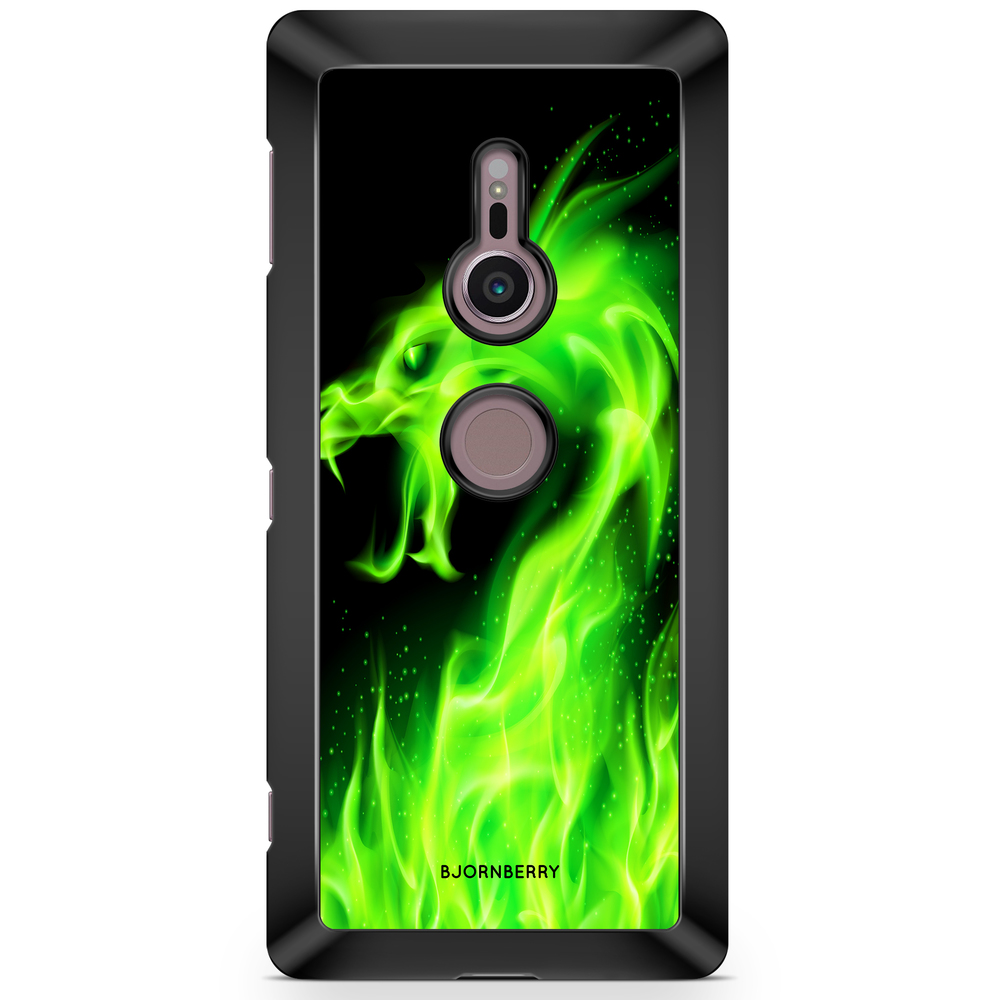 Sony Xperia XZ2 Case  - Green Flames Dragon