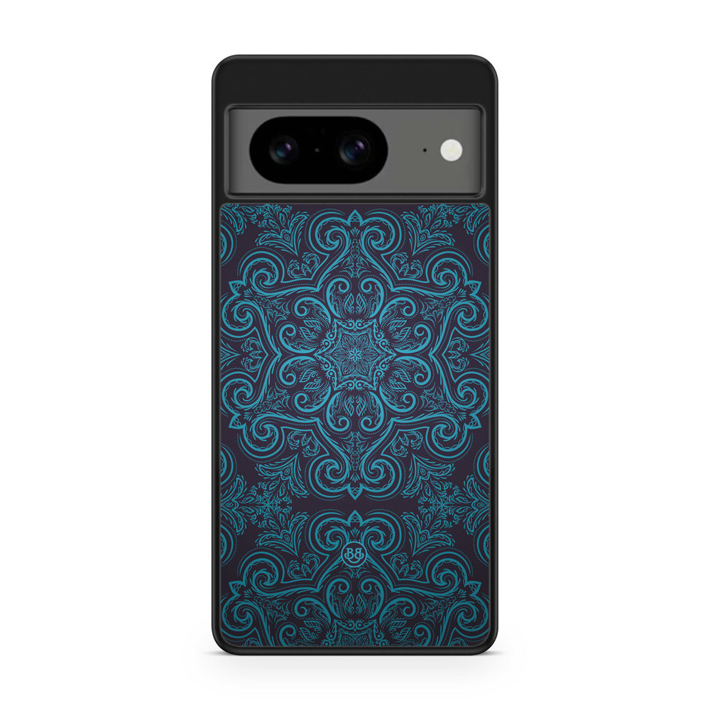 Google Pixel 8 Case - Blue Retro Pattern