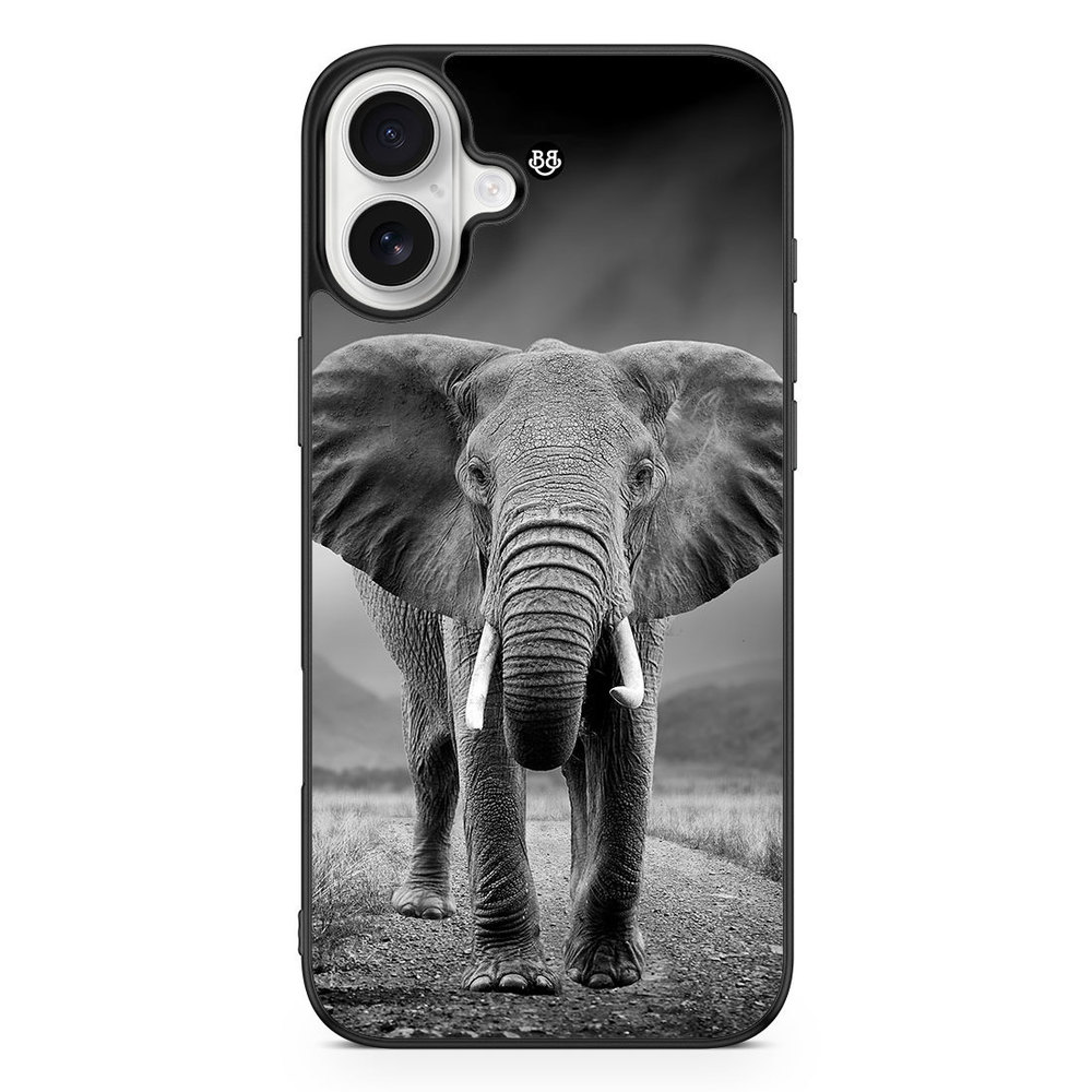 iPhone 16 Plus Case - Black/white Elephant