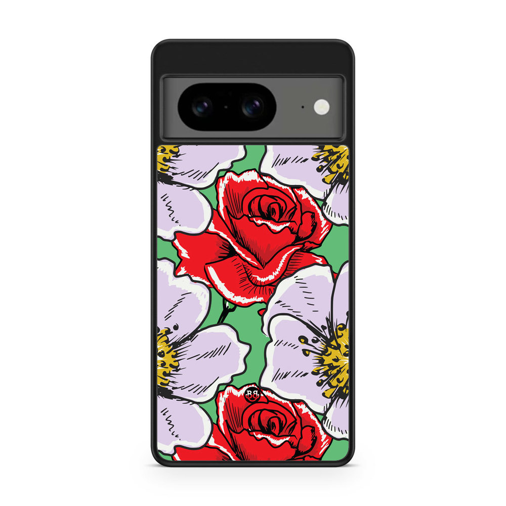 Google Pixel 8 Case - Red & White Floral