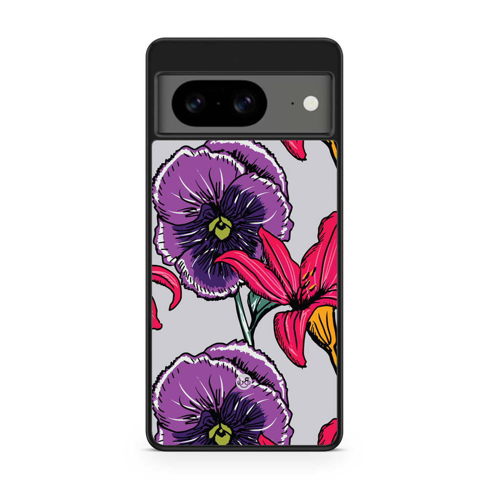 Google Pixel 8 Case - Purple/Cerise Floral