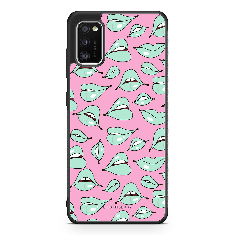 Samsung Galaxy A41 Case - Green Lips