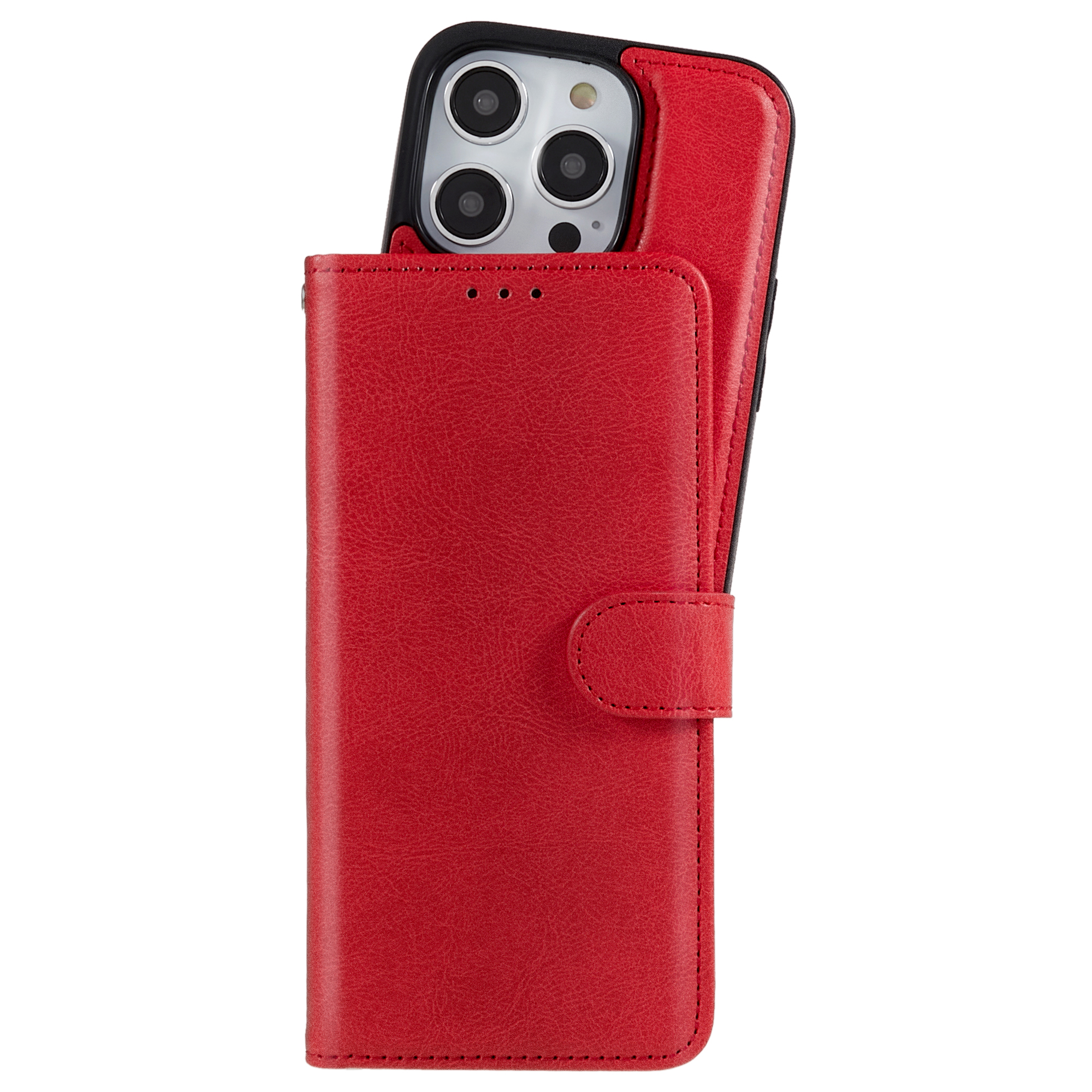 iPhone 14 Pro Max Magnet Wallet Case - Red