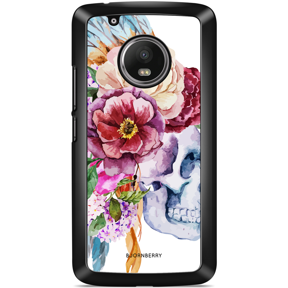 Moto G5 Plus Case - Skull & Flowers