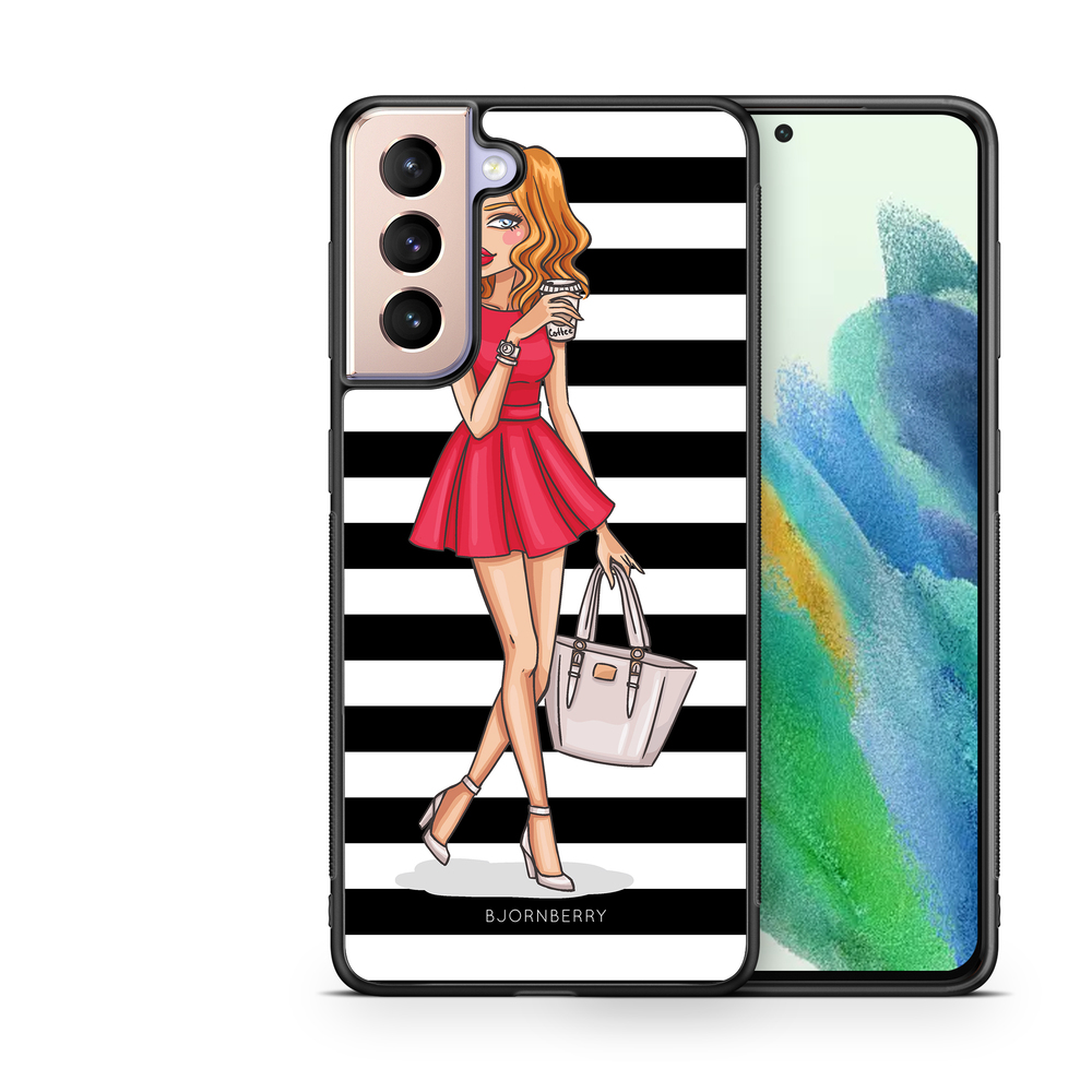 Samsung Galaxy S21 FE 5G Case - Fashion Girl Red