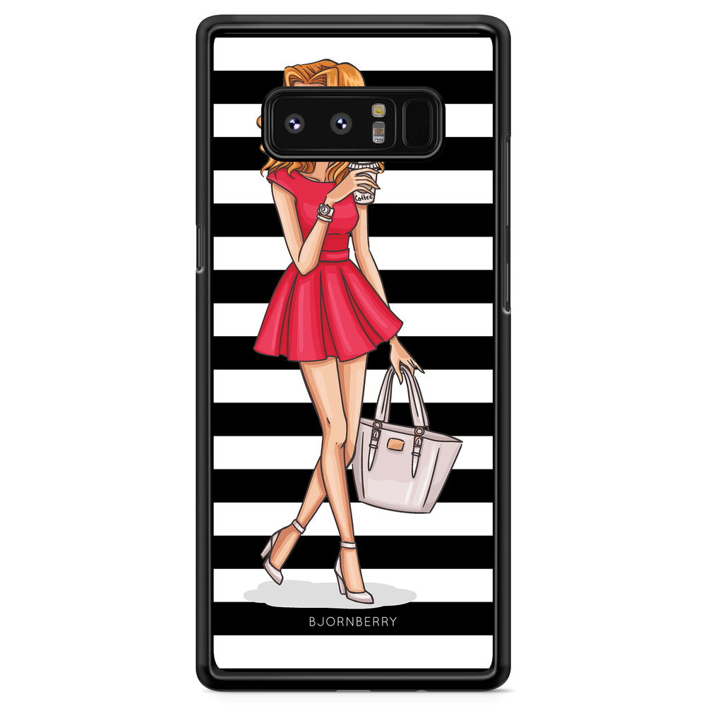 Samsung Galaxy Note 8 Skal - Modeskiss Dam Röd