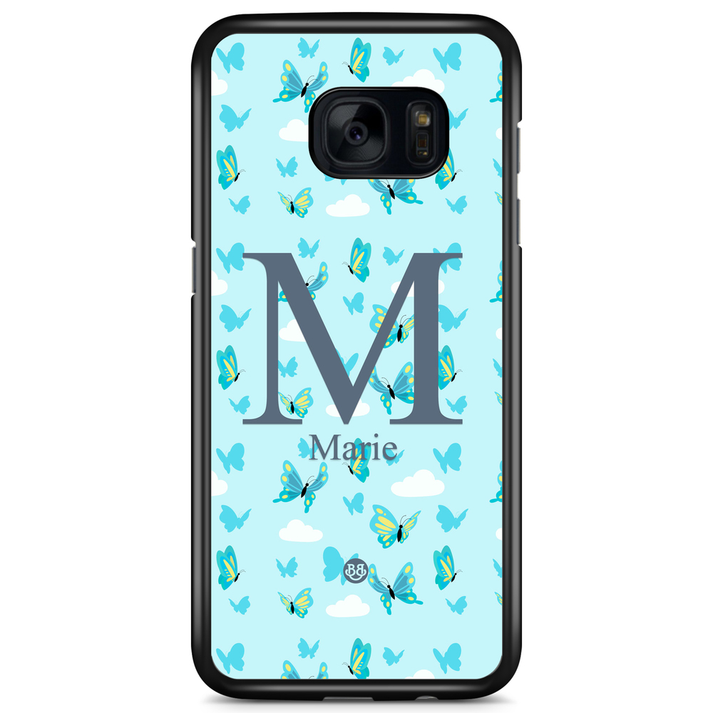 Samsung Galaxy S7 Edge Case Custom - AWAKEN - Butterfly Blue