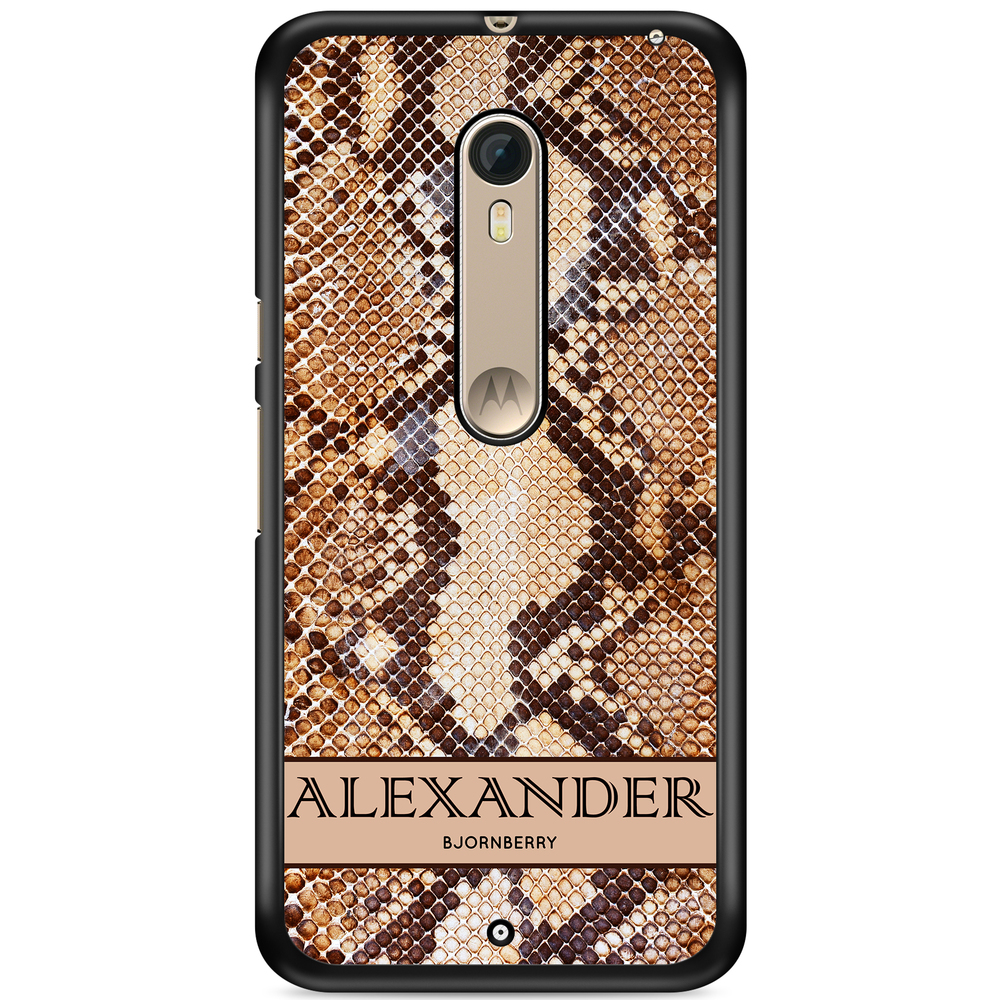 Moto X Style Case Custom - Brown Snake Name