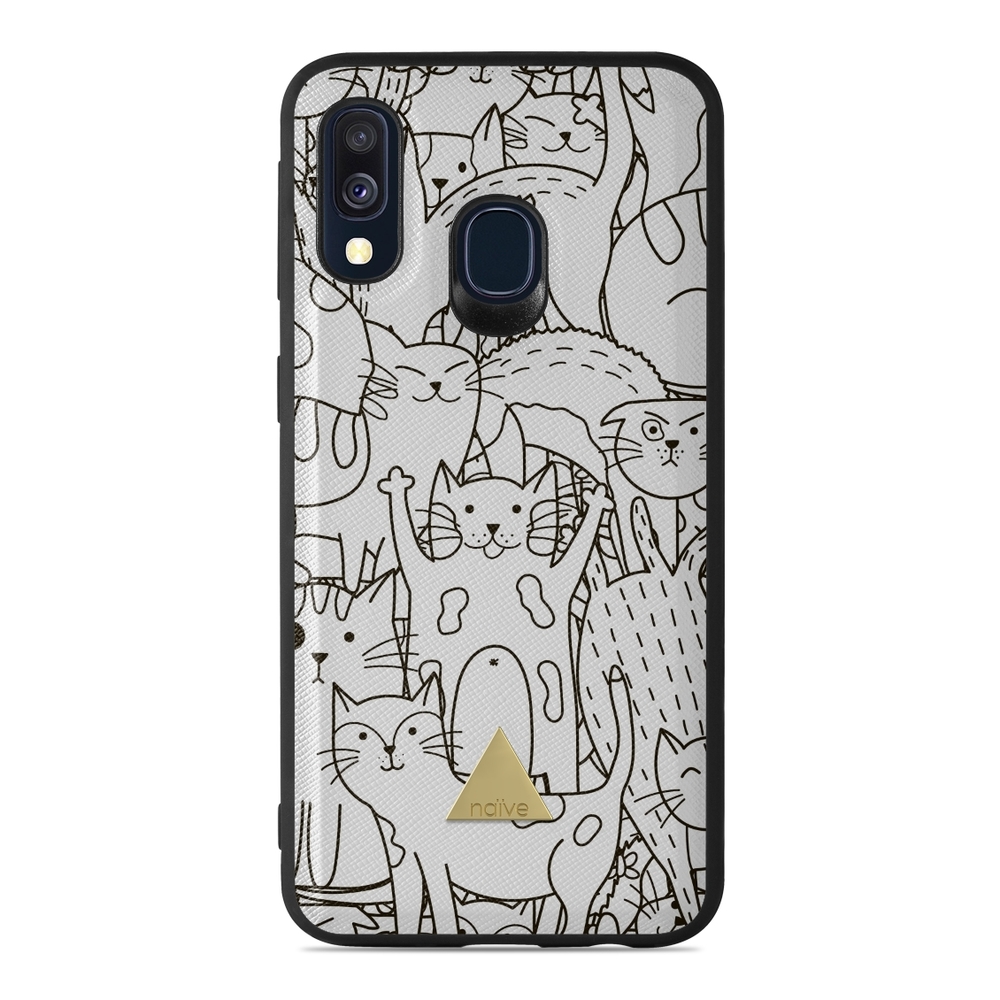 Naive Samsung Galaxy A40 (2019) Case - Cat Doodles