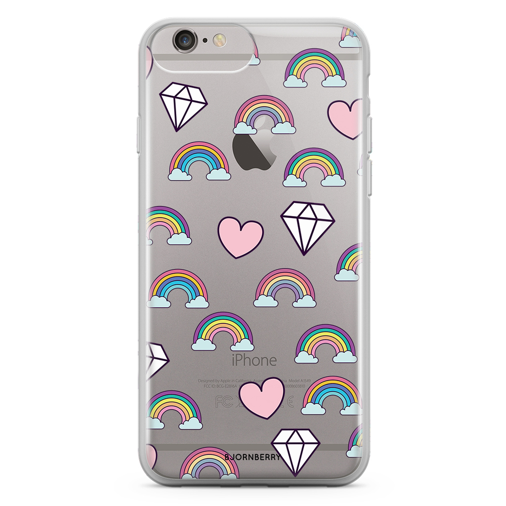 iPhone 6 Plus/6s Plus Fashion Case - Rainbows & Diamonds