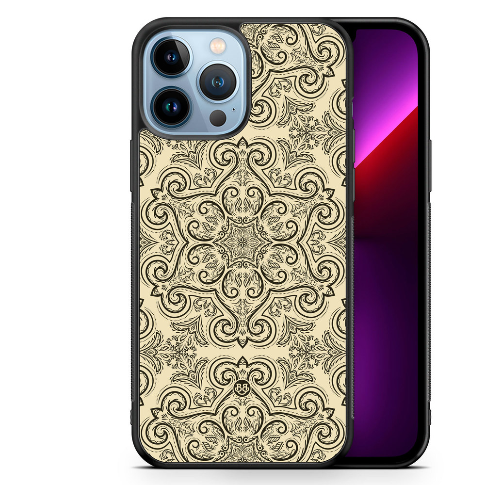iPhone 13 Pro Max Case - Beige Retro Pattern
