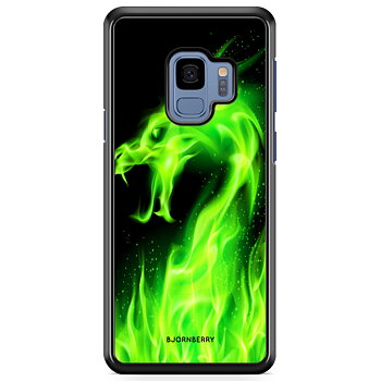 Samsung Galaxy S9 Case - Green Flames Dragon