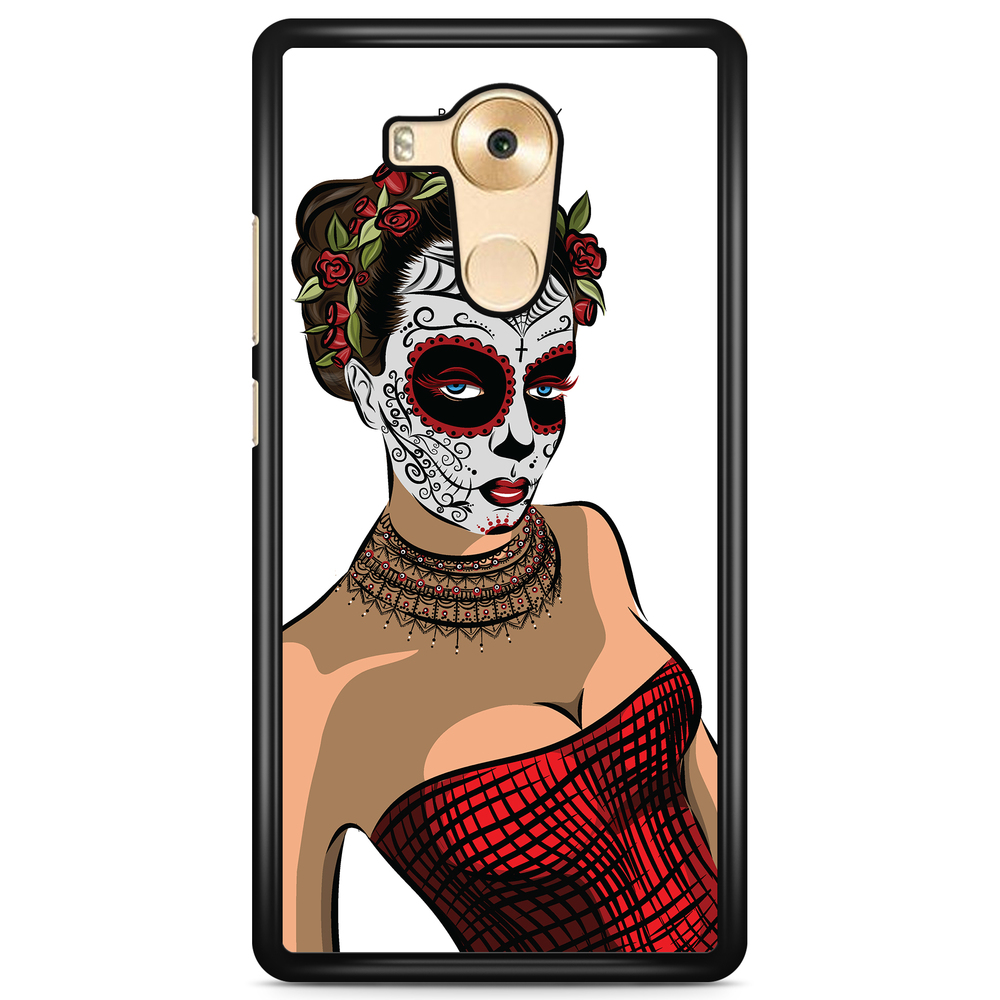 Huawei Mate 9 Pro Case - Skull Mask Flowers