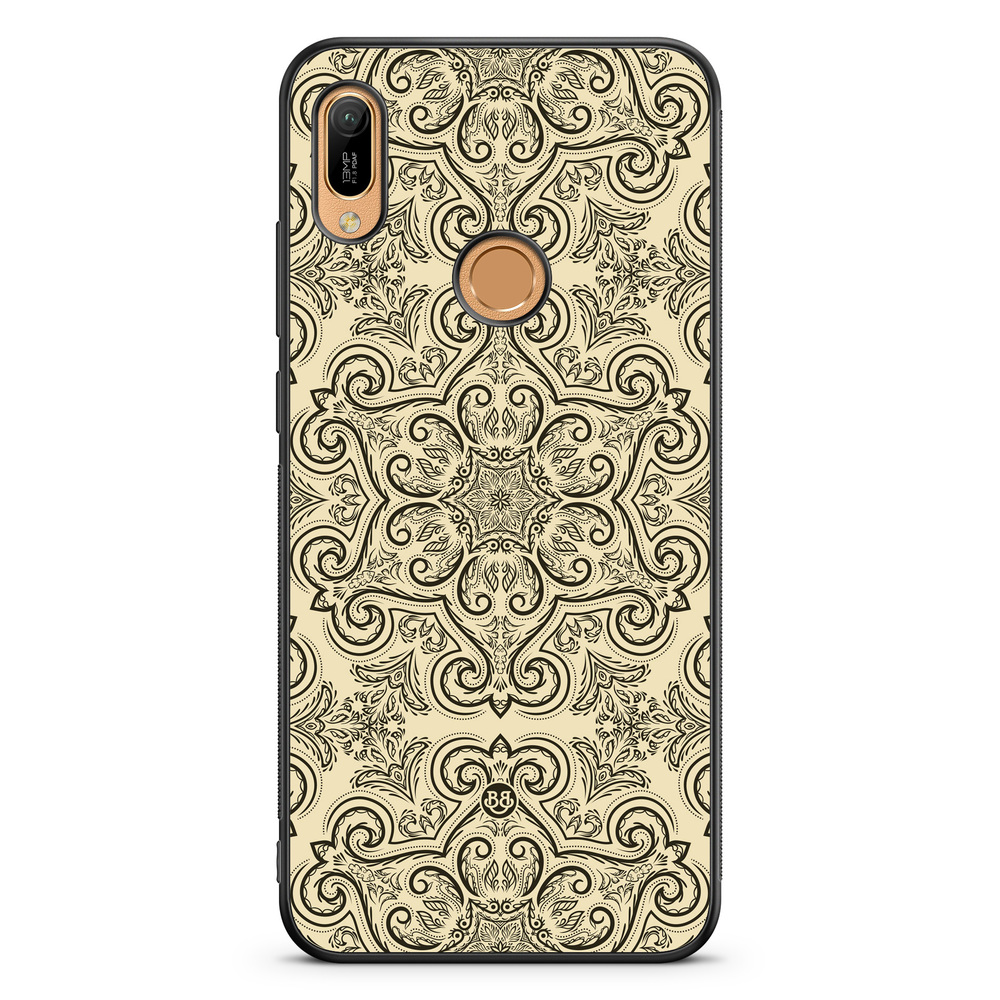 Huawei Y6 2019 Case - Beige Retro Pattern