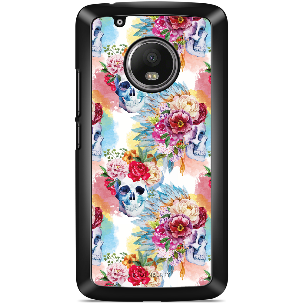 Moto G5 Plus Case - Skulls And Flowers
