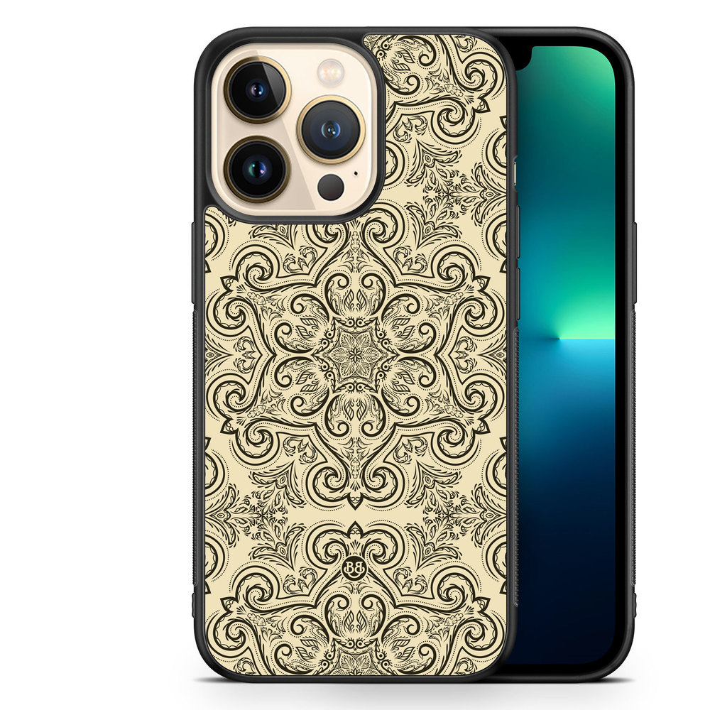 iPhone 13 Pro Case - Beige Retro Pattern
