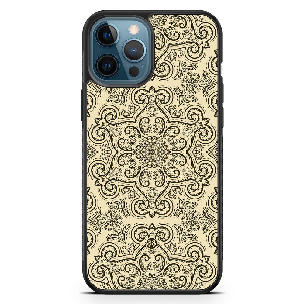 iPhone 12 Pro Case - Beige Retro Pattern