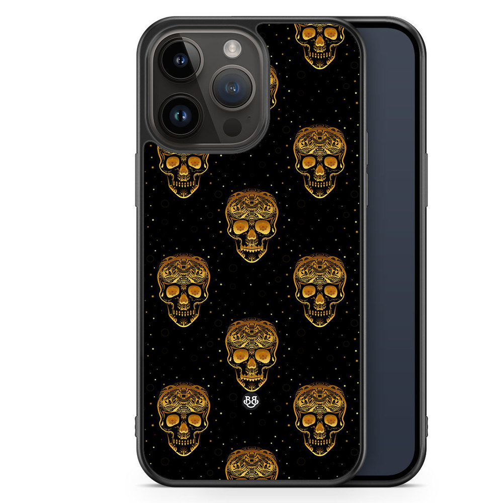 iPhone 14 Pro Max Case - Gold Skulls