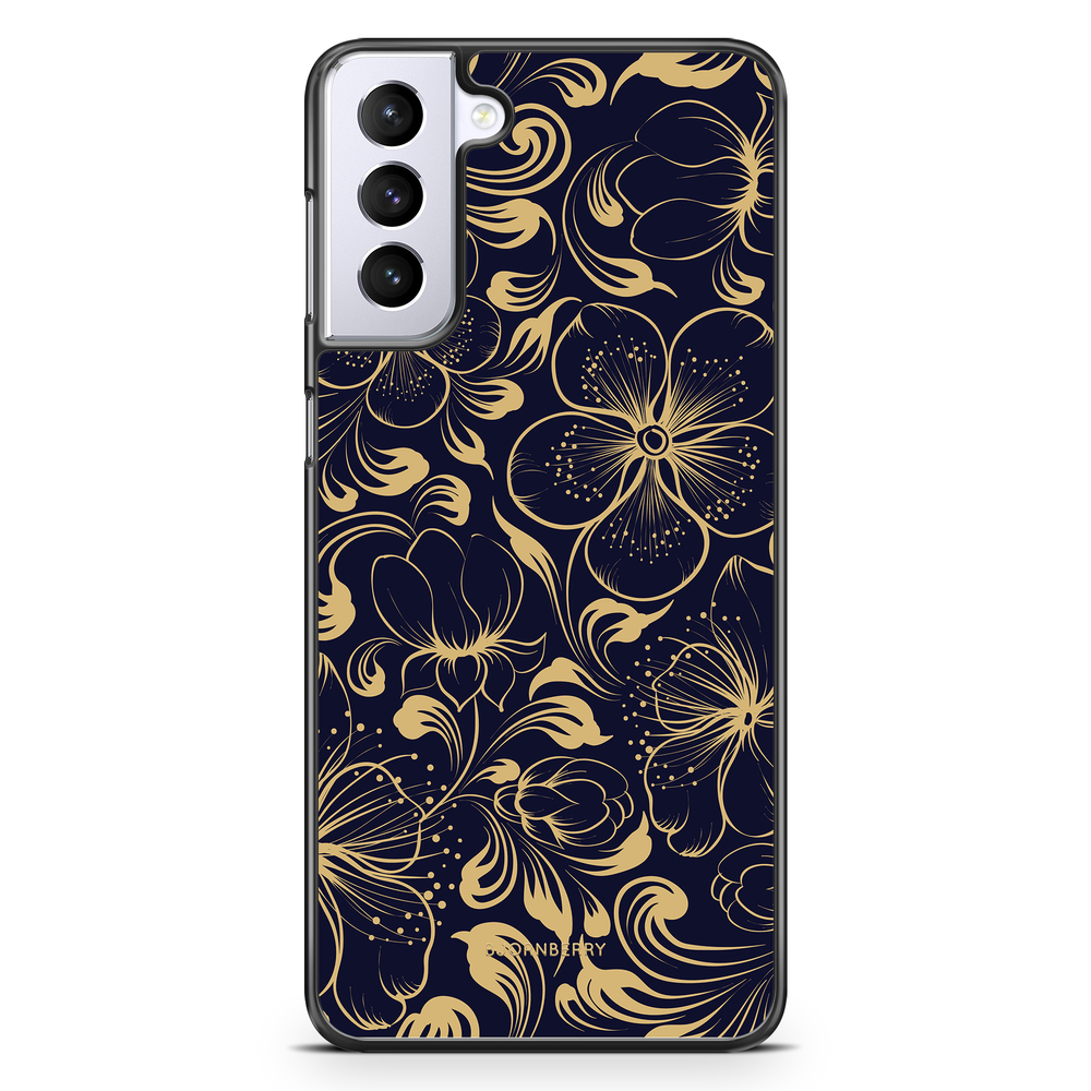 Samsung Galaxy S21 Plus Case - Dark Blue Flowers