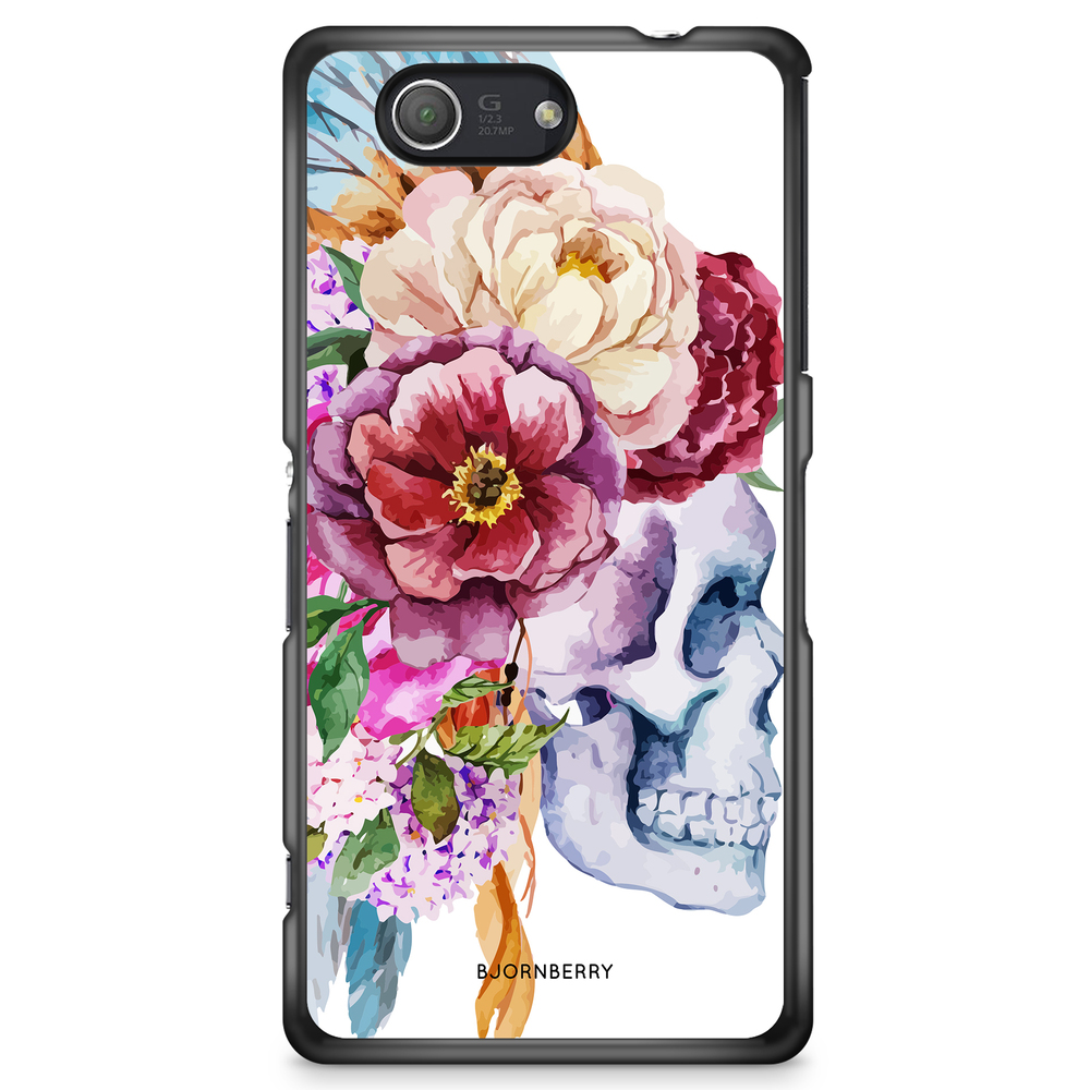 Sony Xperia Z3 Compact Case - Skull & Flowers