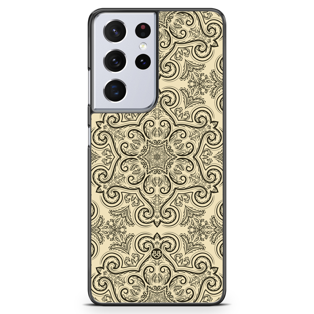 Samsung Galaxy S21 Ultra Case - Beige Retro Pattern