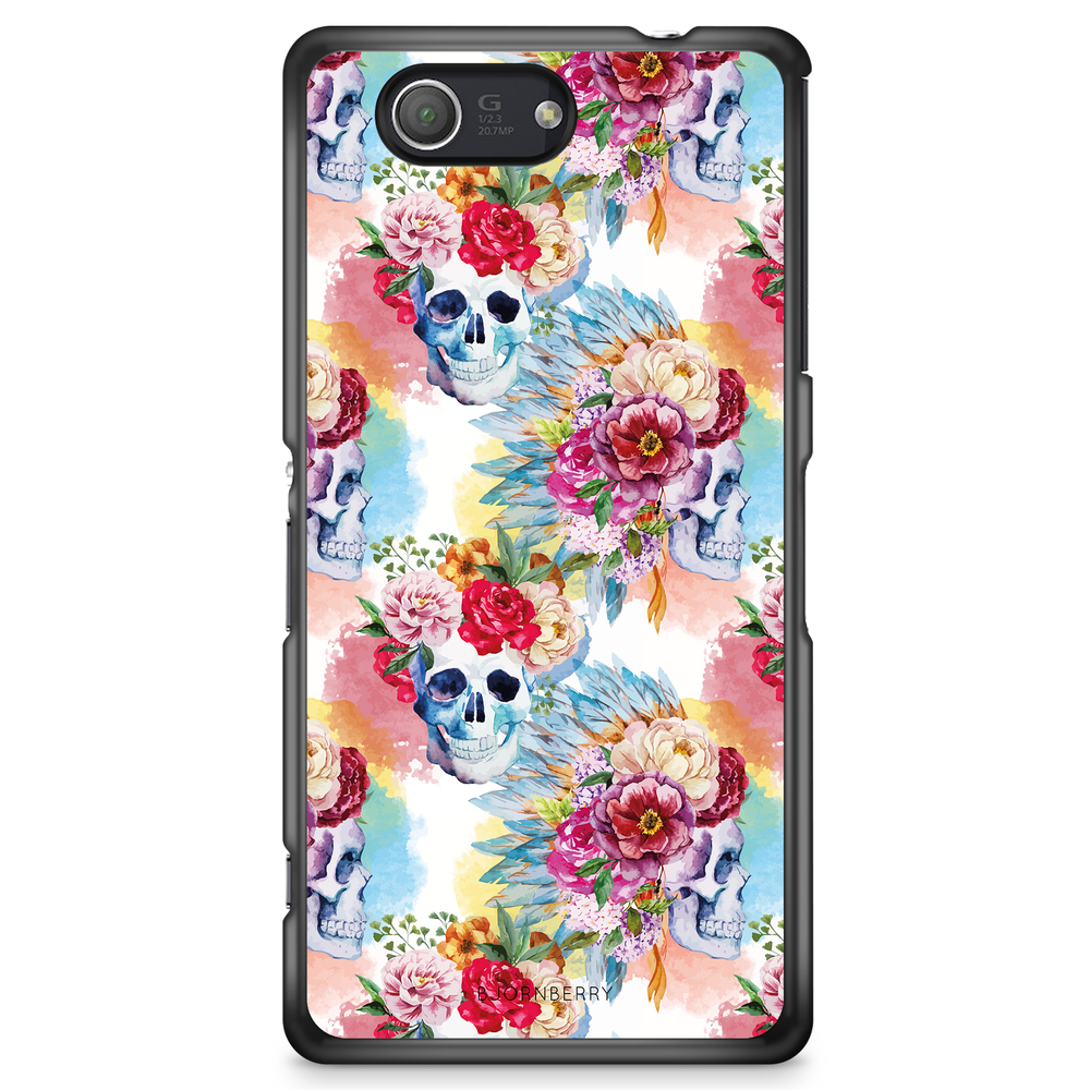 Sony Xperia Z3 Compact Case - Skulls And Flowers