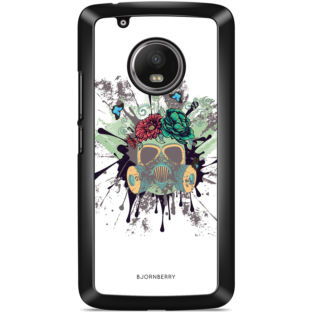 Moto G5 Plus Case - Gas Mask Flowers