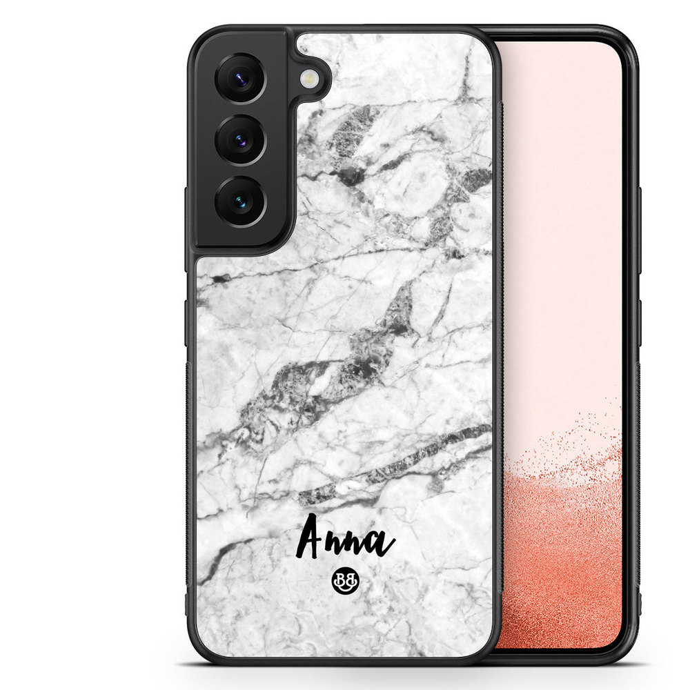 Samsung Galaxy S23 Plus 5G Custom Case - White Marble Name