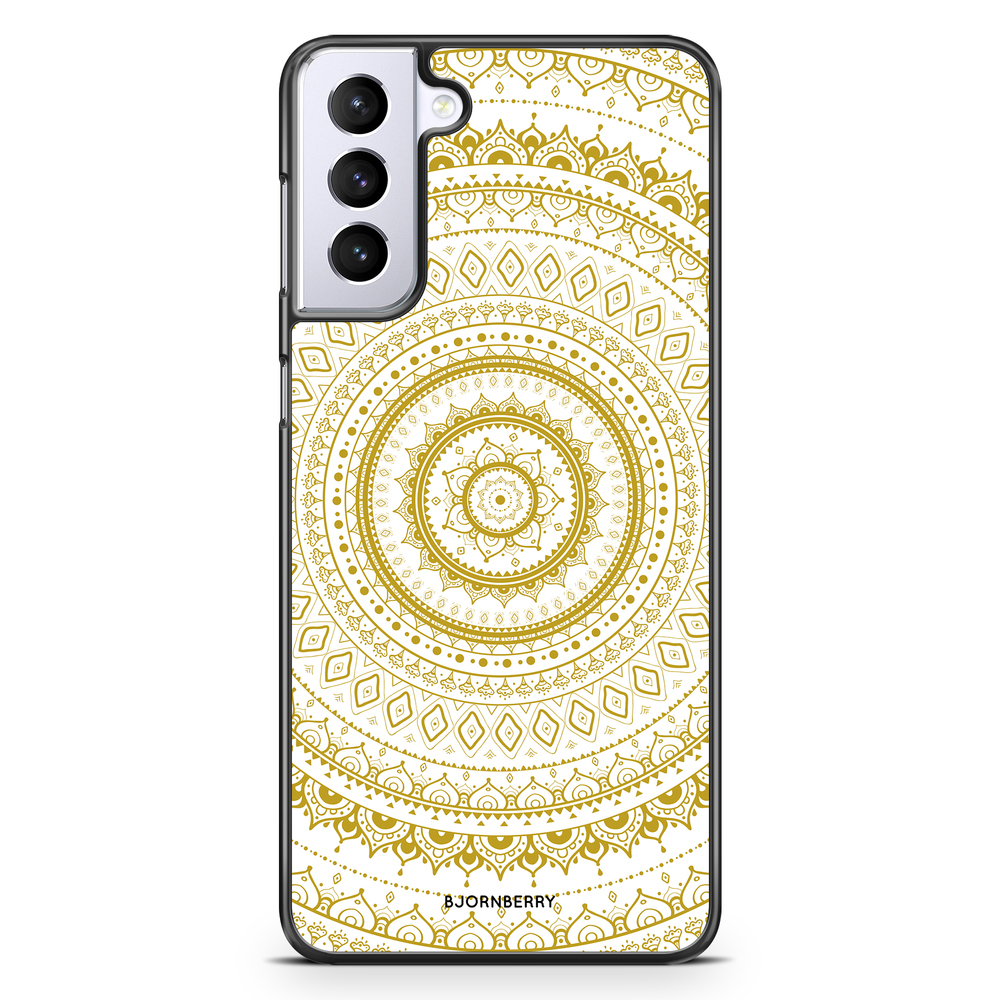 Samsung Galaxy S21 Plus Case - White Gold Mandala